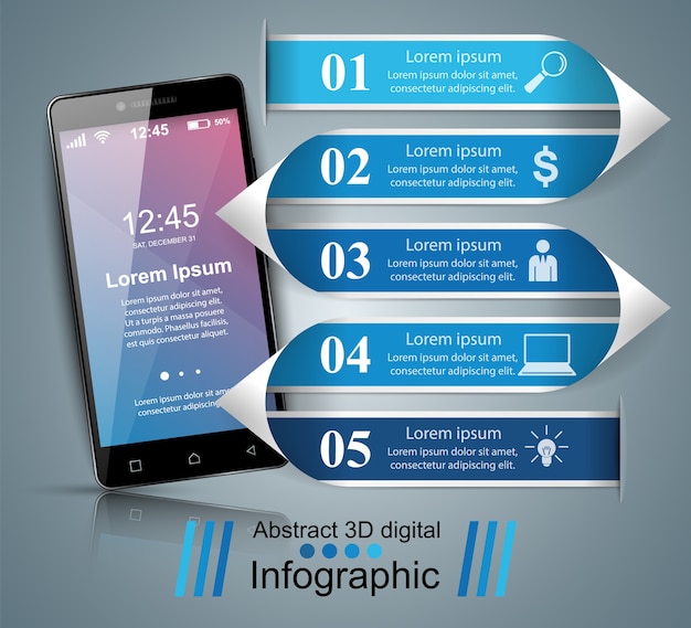 Gadget digitale infografica.