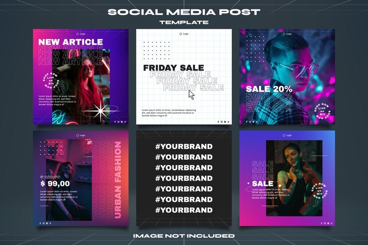 Vettore galaxy fashion gradient ig modello di social media