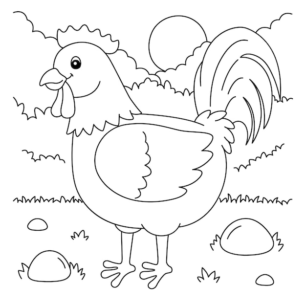Gallo da colorare per bambini