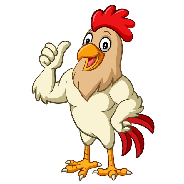 Gallo del fumetto che dà pollice in su