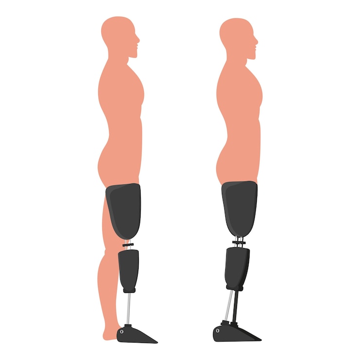 Vettore gambe protesici arti protesi di uomo