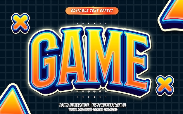 Game esport Retro vintage effetto di testo 3D modificabile