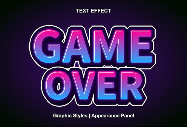Game over effetto testo con stile grafico e modificabile