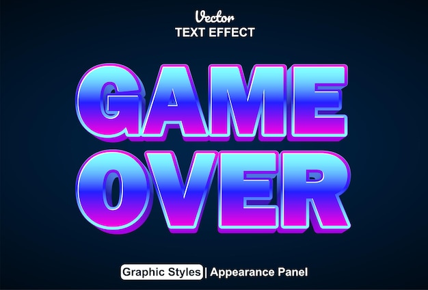 Game over effetto testo con stile grafico e modificabile