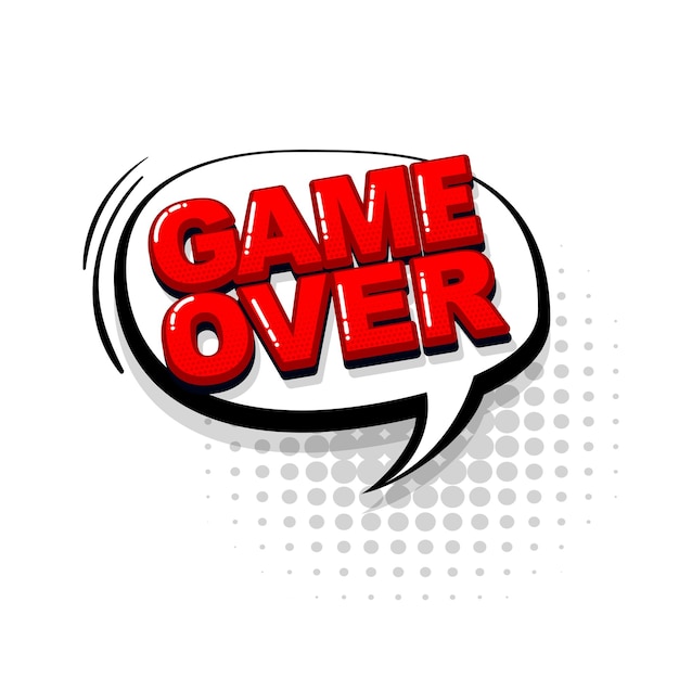 Game over fumetto rosso raccolta di testo effetti sonori stile pop art Vector discorso bolla