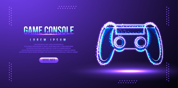 Game pad, console, gioco online, low poly