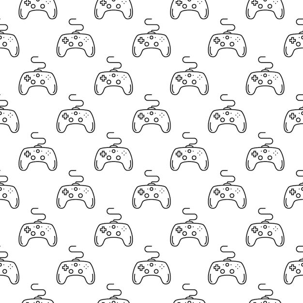 Gamepad per computer vettore Gamer Controlling Device semplice modello senza cuciture in stile linea sottile