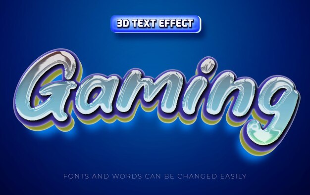 Gaming esport 3d stile di effetto di testo modificabile