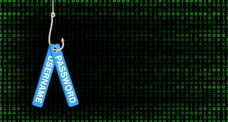 Vettore gancio di pesca phishing hack nome utente e password