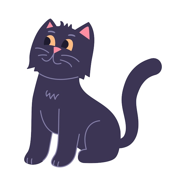 Gatto buffo di Halloween Gatto nero per Halloween Gattino nero Personaggi animati animali