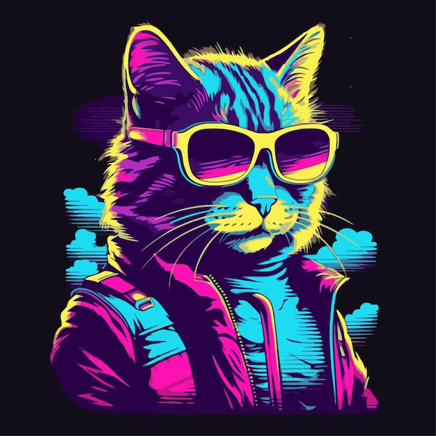 gatto con stile pop art