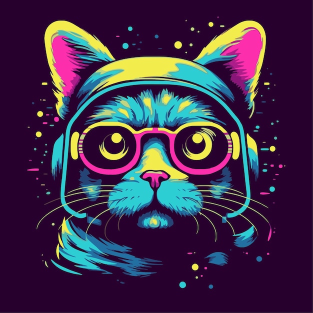 gatto con stile pop art