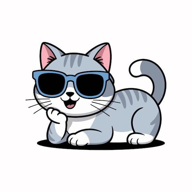 Gatto figo che indossa occhiali da sole