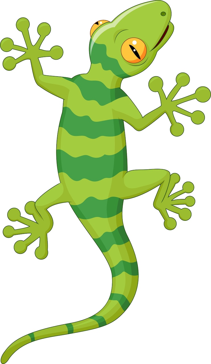 Vettore geco dei cartoni animati