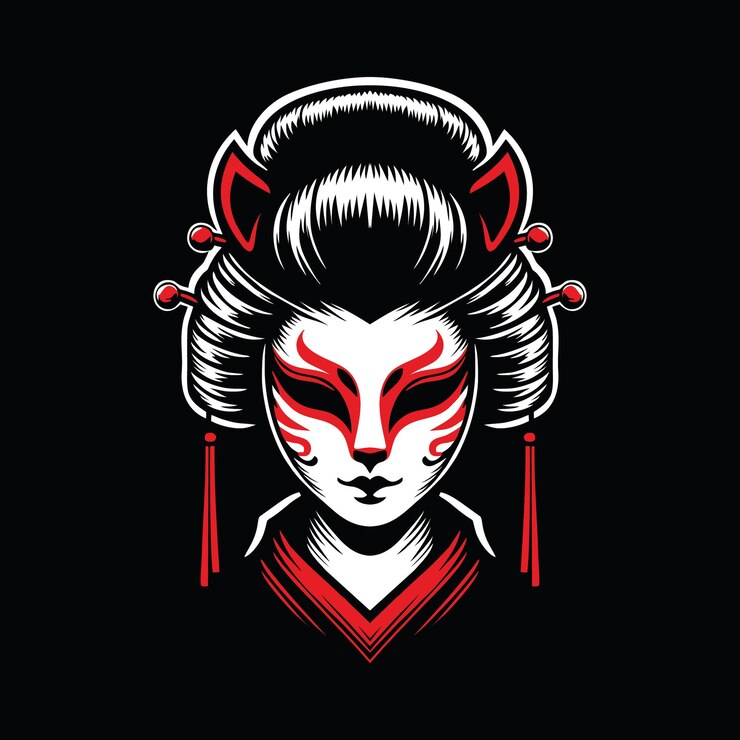 Geisha Kitsune Design giapponese