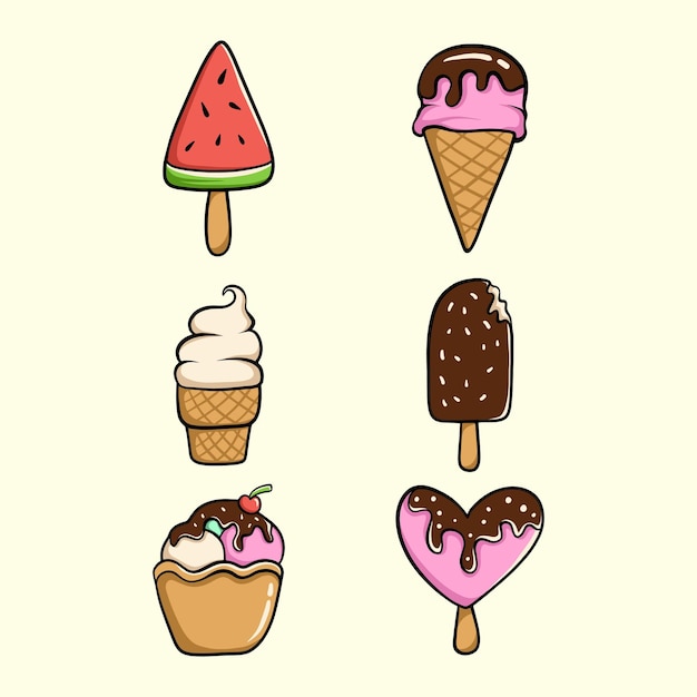 gelato carino emoticon arte vettoriale