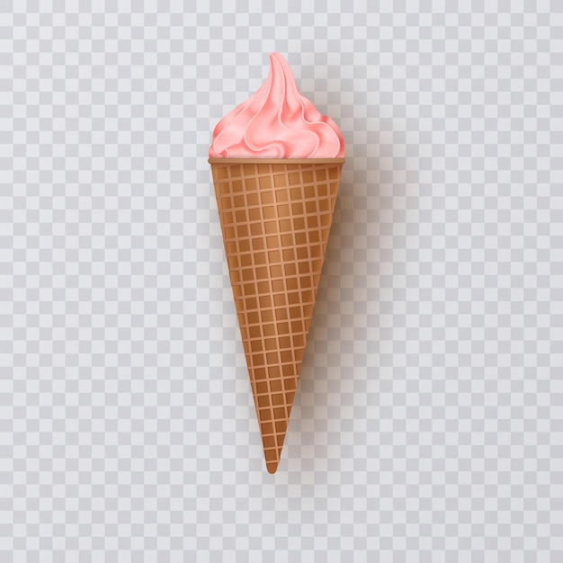 Gelato con cono di cialda Illustrazione vettoriale