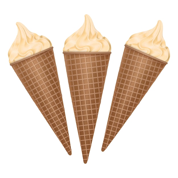 Gelato in stile realistico. illustrazione su sfondo chiaro