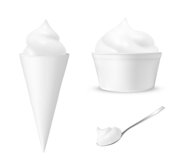 Gelato in una tazza con un cucchiaio