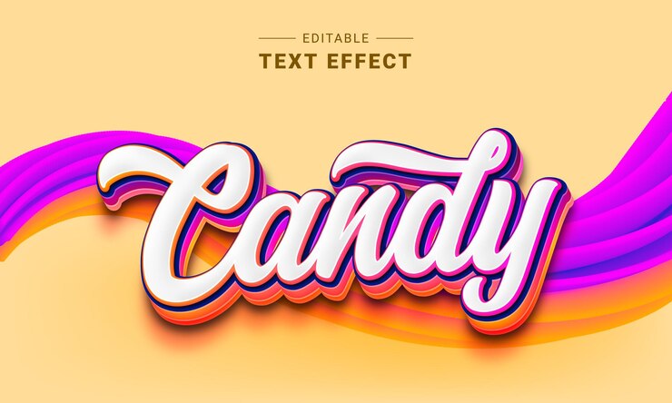 Vettore generatore di effetti di testo 3d alla moda. lettering art