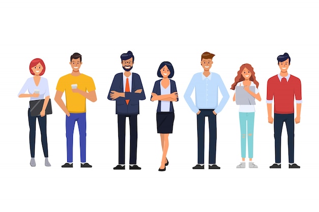 Gente di affari nell'ufficio dell'organizzazione e carattere di lavoro indipendente.