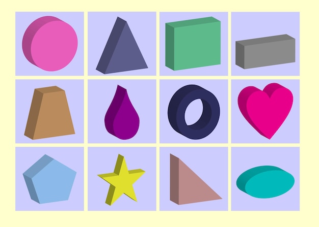 Geometria Cubo, cerchio, triangolo, amore, stella e altro ancora. Il meglio per le tue immagini di proprietà decorative.