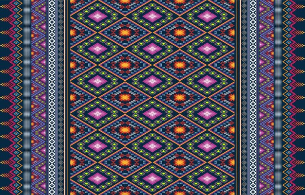 Geometria etnica orientale ikat modello senza cuciture design tradizionale per sfondo, tappeto, carta da parati,