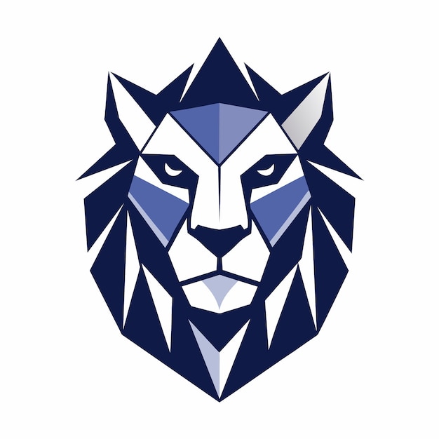 Geometric Lion Head Un'interpretazione geometrica di una faccia di leone minimalista semplice moderno logo vettoriale