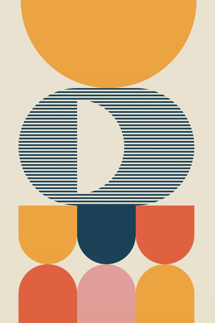 Geometrica Bauhaus opere d'arte sfondo astratto geometrica Bauhaus decorazione murale poster metà secolo arte murale moderna