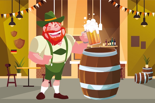 Germania oktoberfest uomo disegno vettoriale