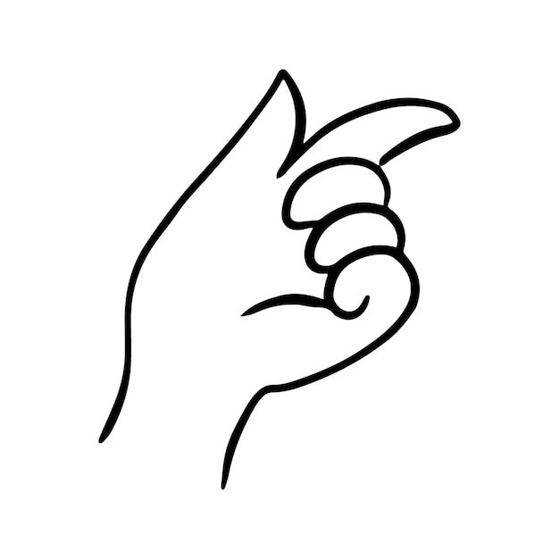 Gesti delle mani dei bambini in stile doodle isolati Mani umane disegnate a mano che esprimono vari segni