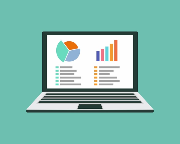 Gestione aziendale su laptop Rapporto finanziario o progetto di analisi