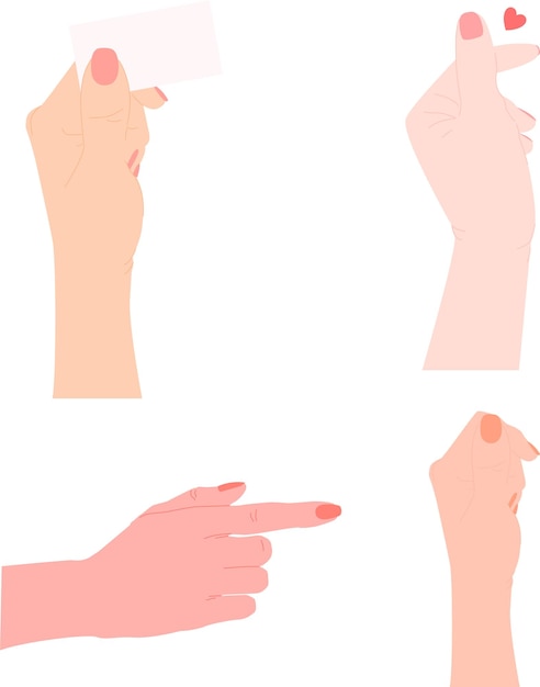 Gesto con mani umaneSet di diverse maniVector