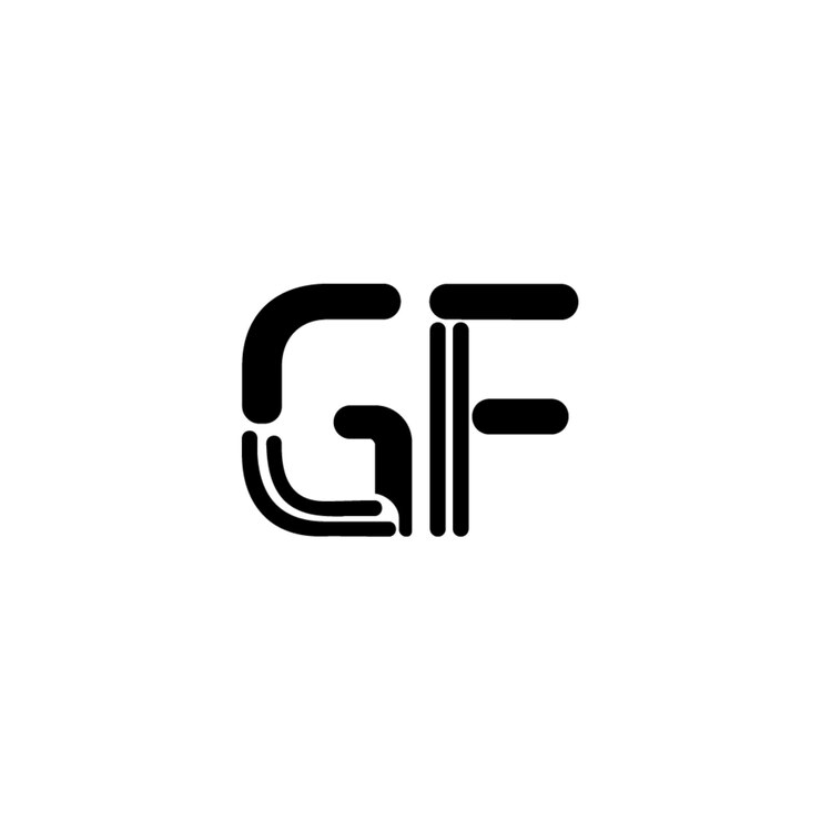 Vettore gf monogramma logo design lettera testo nome simbolo logo monocromatico carattere alfabeto semplice logo