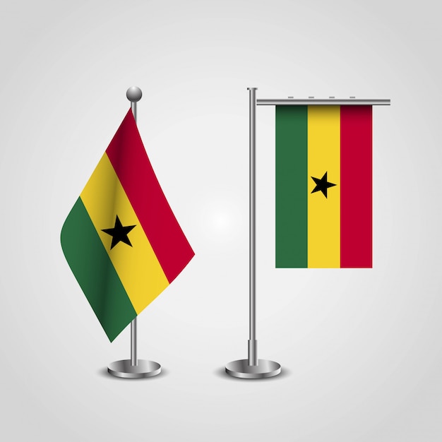 Ghana Country Flag on Pole