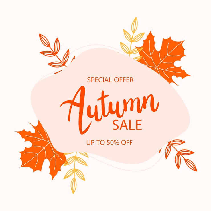 Vettore ghirlanda con foglie d'autunno banner di vendita. cornice colorata rotonda con foglie d'arancio