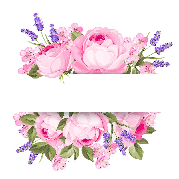Ghirlanda di fiori di primavera in fiore.