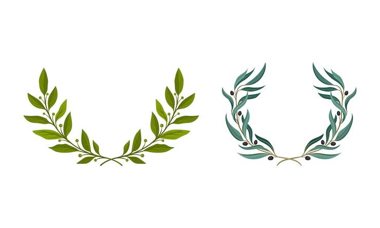 Vettore ghirlanda di fiori fatta di foglie verdi e bacche set invito biglietto di auguri striscia cornice di matrimonio design cartone animato illustrazione vettoriale