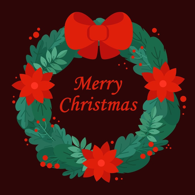 Ghirlanda di Natale Buon Natale Illustratore vettoriale di illustrazione di Natale