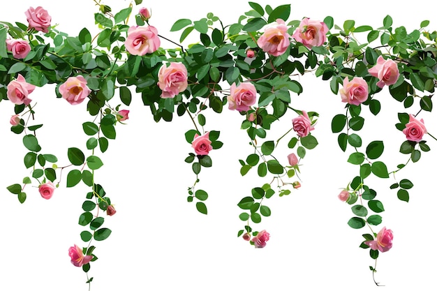 Ghirlanda rosa a cascata su sfondo bianco disegno di illustrazione vettoriale