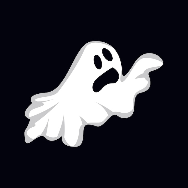 Ghost Logo Design Icona di Halloween Costume di Halloween Illustrazione Celebrazione Modello Banner