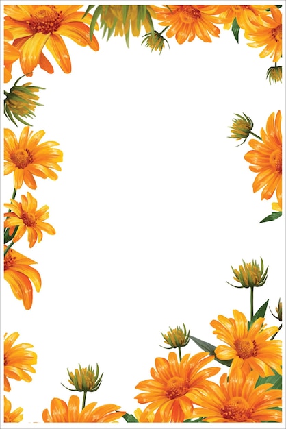 Giallo fiori di camomilla cornice gerbera carta da parati floreale venetting illustrazione vettoriale