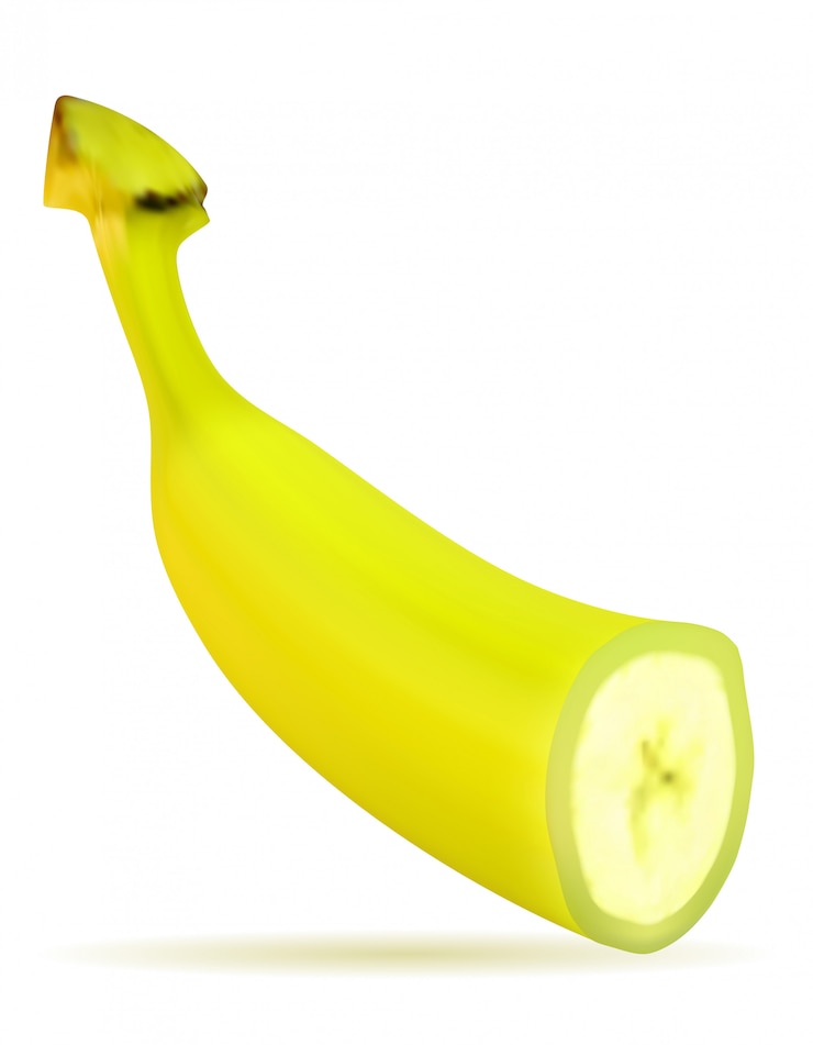 Vettore giallo maturo della banana e una certa illustrazione verde di vettore
