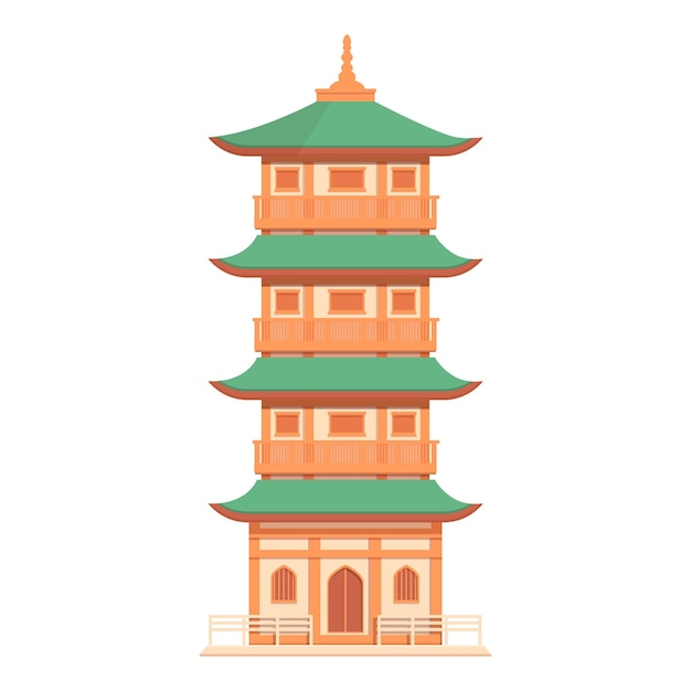 giappone casa icona cartone animato vettore pagoda cinese cina edificio asiatico palazzo città tempio