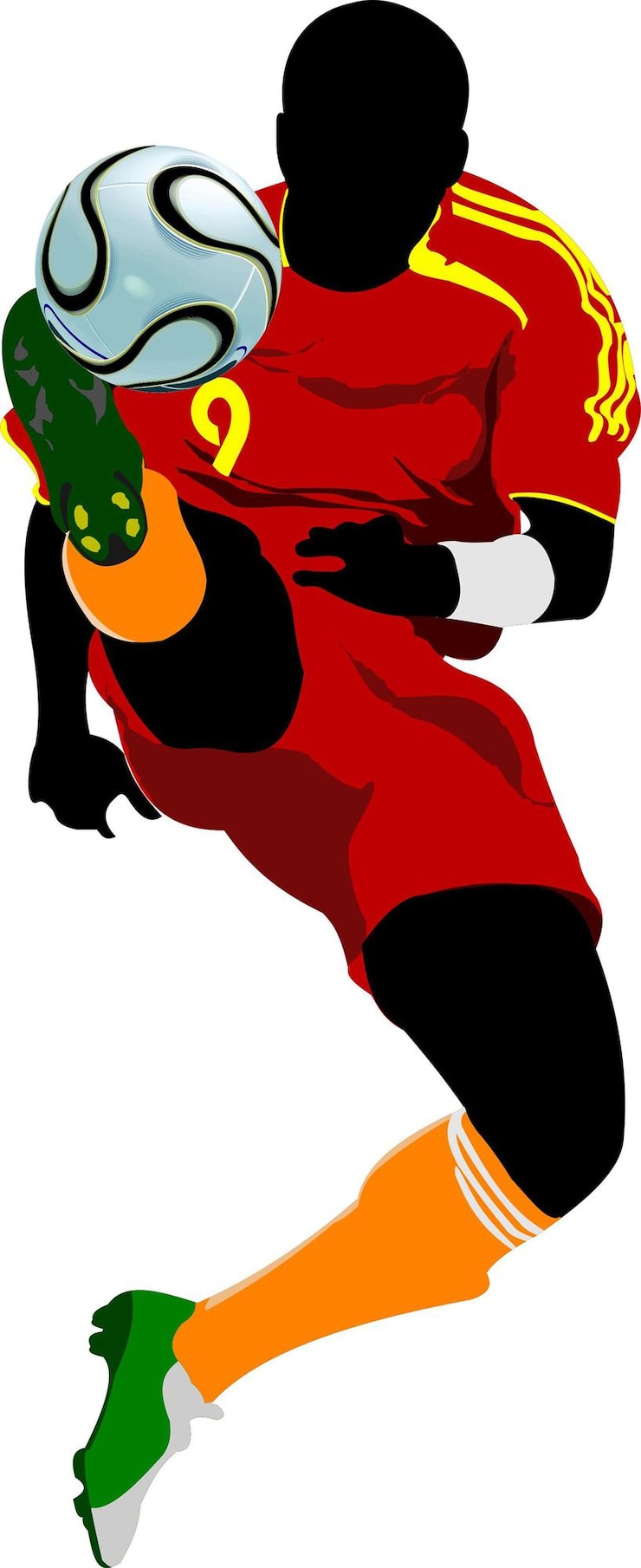 Vettore giocatore di calcio colorato illustrazione vettoriale per i progettisti