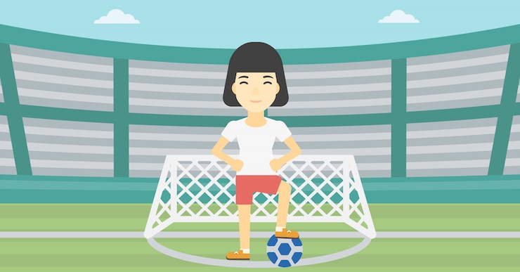 Vettore giocatore di football americano con l'illustrazione di vettore della palla.