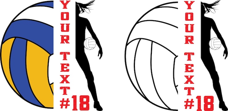 Vettore giocatore di pallavolo femminile nome personalizzato files di taglio di palivolo femminile