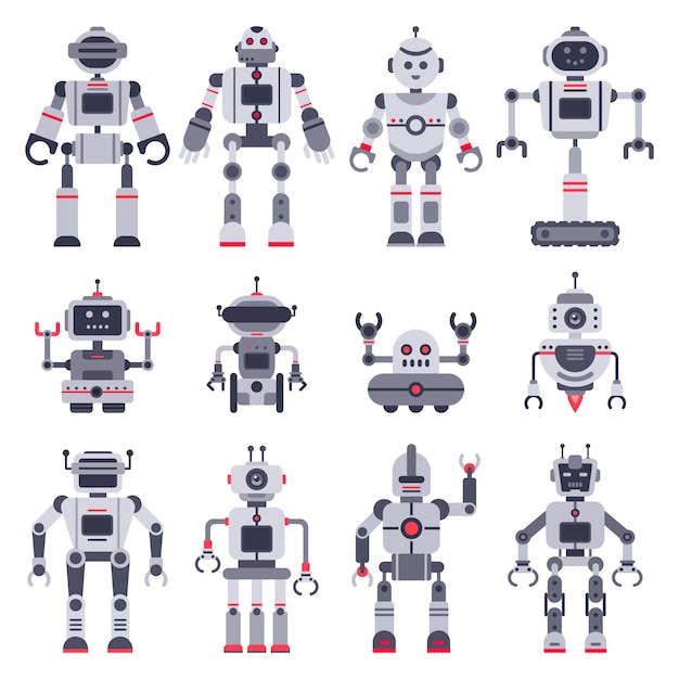 Giocattoli elettronici robot, simpatici personaggi mascotte di chatbot e robot giocattolo