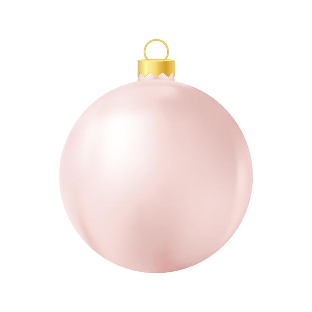 Giocattolo dell'albero di Natale beige Illustrazione a colori realistica