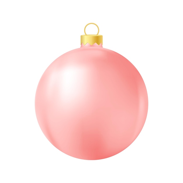 Giocattolo dell'albero di Natale rosso Illustrazione a colori realistica